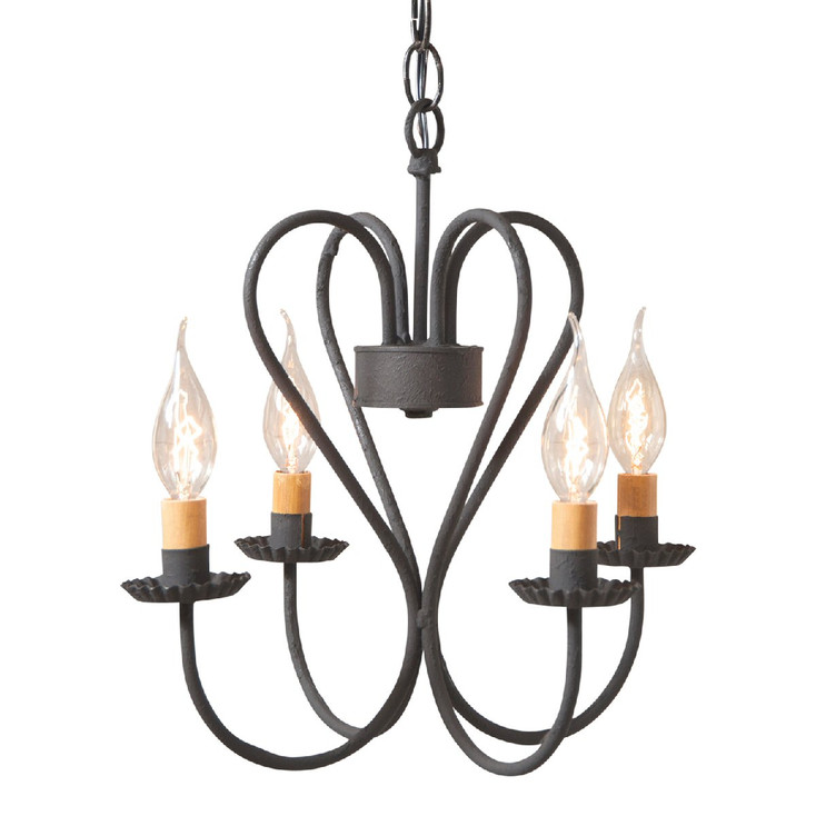 Textured Black Small Georgetown Metal Chandelier