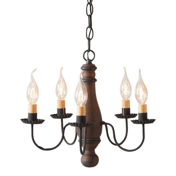 Hartford Pumpkin Bed and Breakfast Wood and Metal Chandelier
