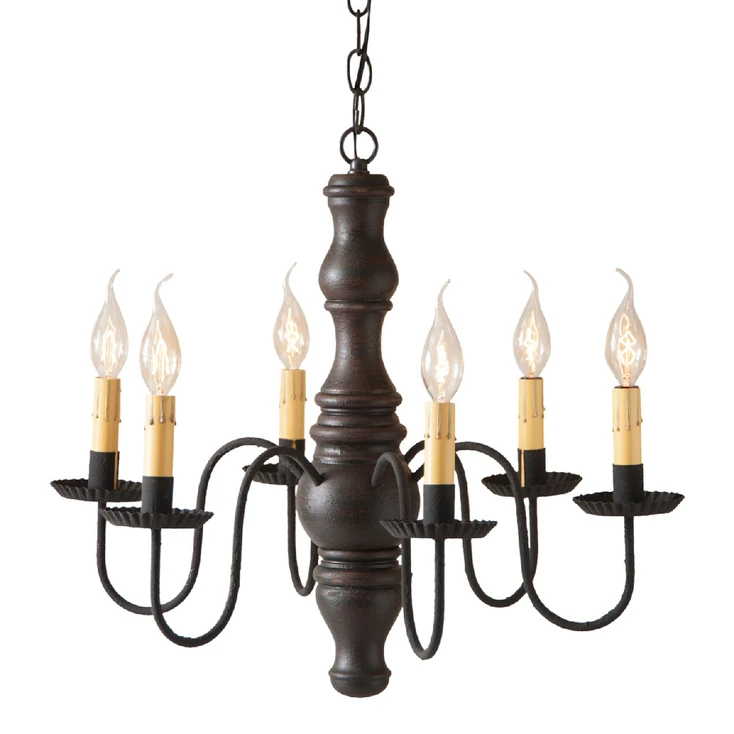 Americana Black Gettysburg Wood Chandelier