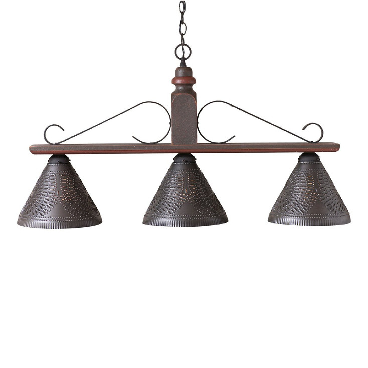 Americana Espresso Wellington Large Punched Chisel Pierced Tin Island Light