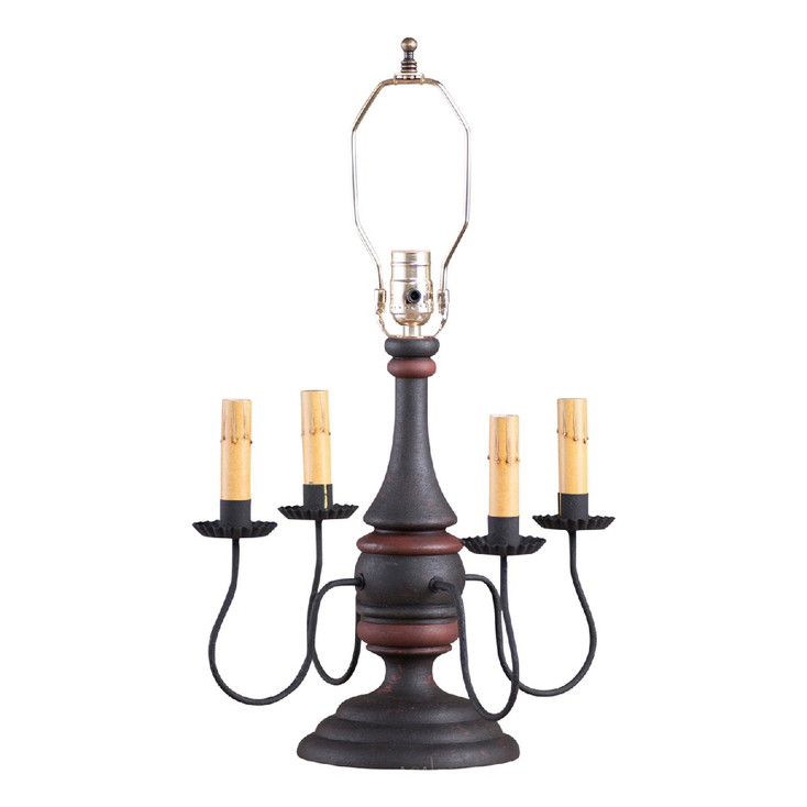Hartford Black over Red with Red Stripe Jamestown Table Lamp Base