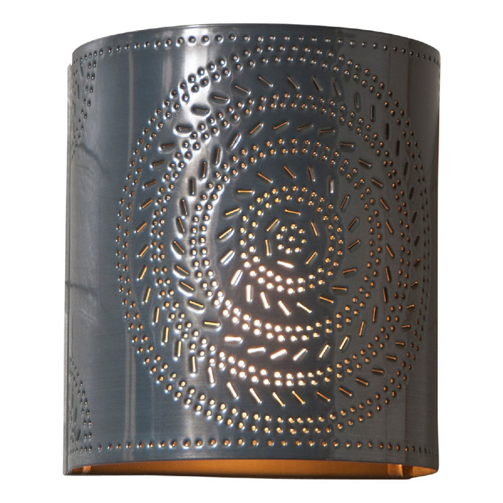Country Tin Punched Chisel Pierced Tin Lighted Wall Sconce