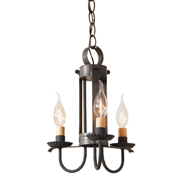 Blackened Tin Small Amherst Hanging Metal Pendant Light