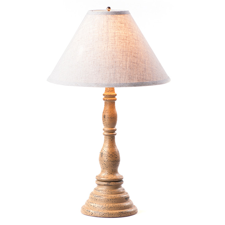 Americana Pearwood Davenport Wood Table Lamp with Linen Shade