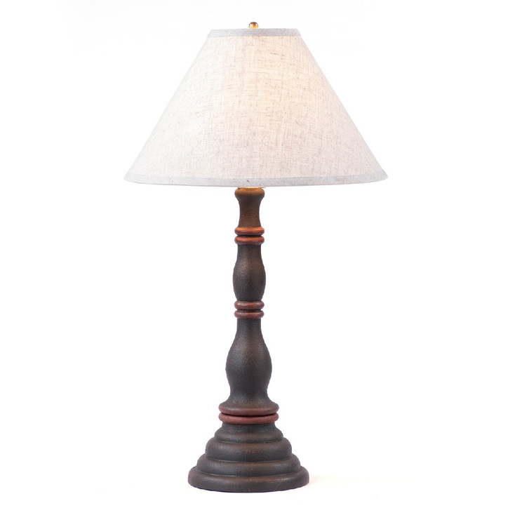 Hartford Black with Red Stripe Davenport Wood Table Lamp with Shade