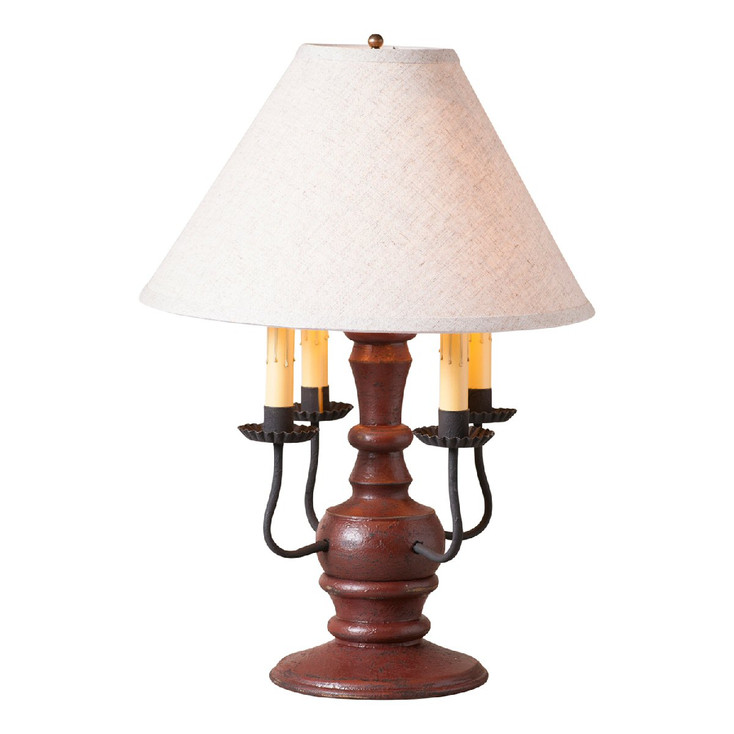Americana Plantation Red Cedar Creek Wood and Metal Table Lamp with Fabric Shade