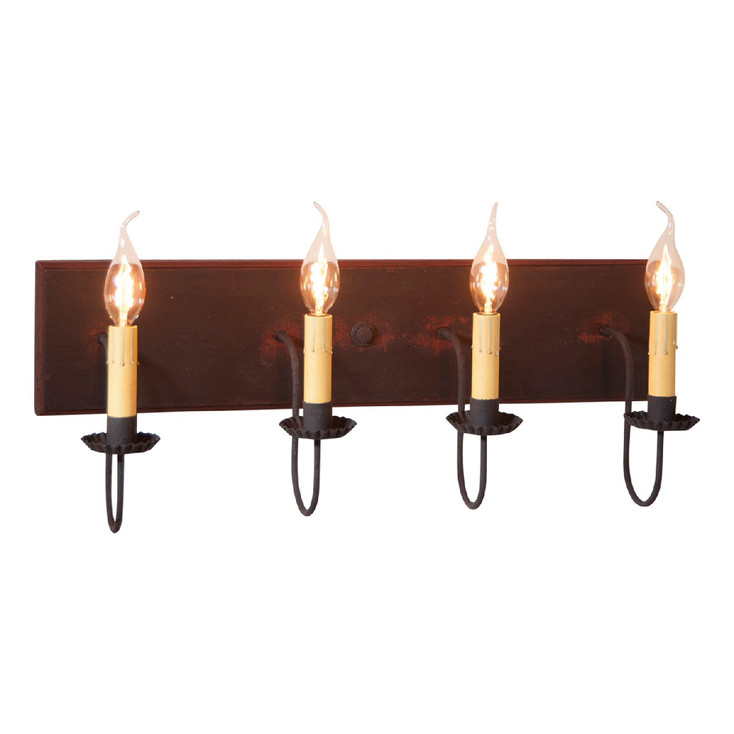 Hartford Black with Red Stripe Four Light Wood and Metal Vanity Light