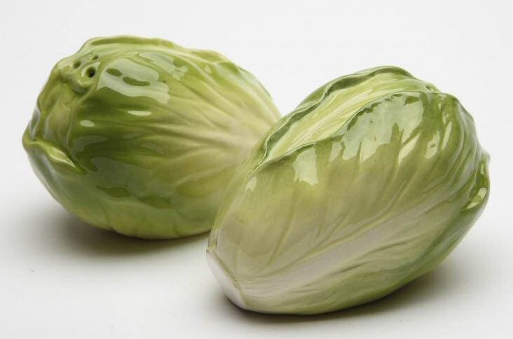 Lettuce Porcelain Salt and Pepper Shakers, Set of 4