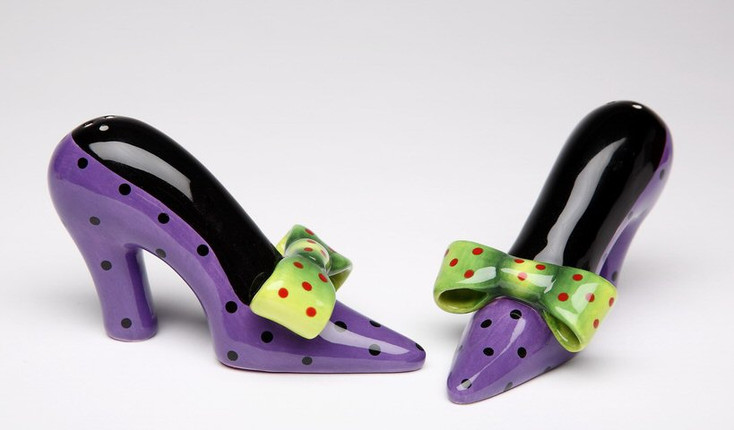 High Heel Shoes Ceramic Salt and Pepper Shakers, Set of 4