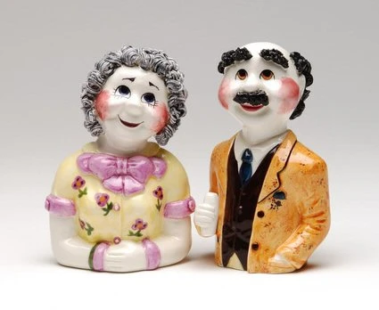 Sadie and Charlie Schwartz Ceramic Salt and Pepper Shakers, Set of 4