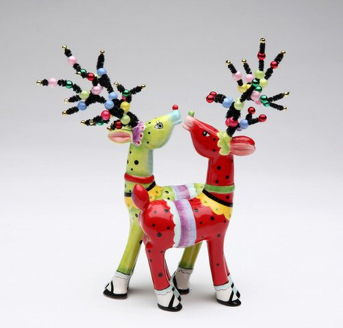 Two Reindeer Ceramic Salt and Pepper Shakers by Babs, Set of 4