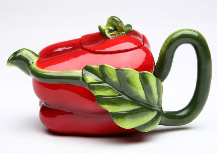 Red Bell Pepper Porcelain Teapot