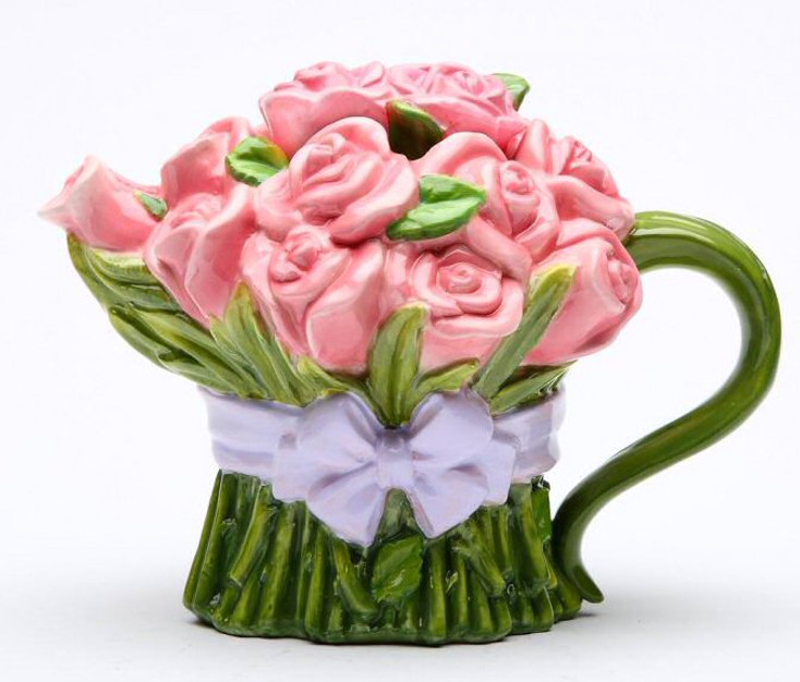 Pink Rose Porcelain Teapot