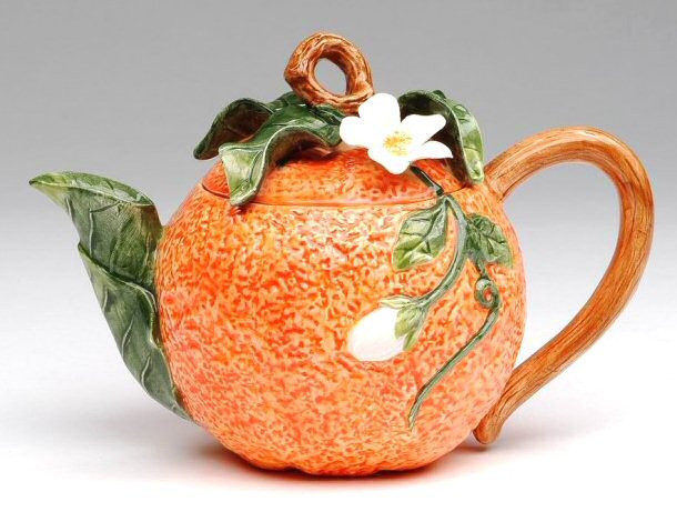 Orange Porcelain Teapot
