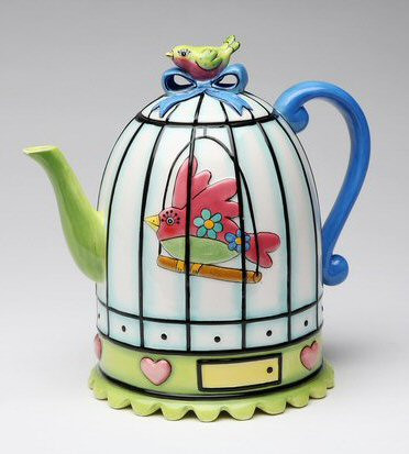 Birdcage Ceramic Teapot