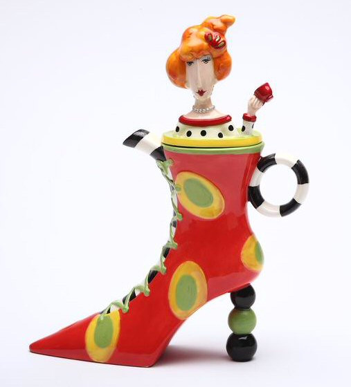 Afternoon Tea Lady Ceramic Teapot