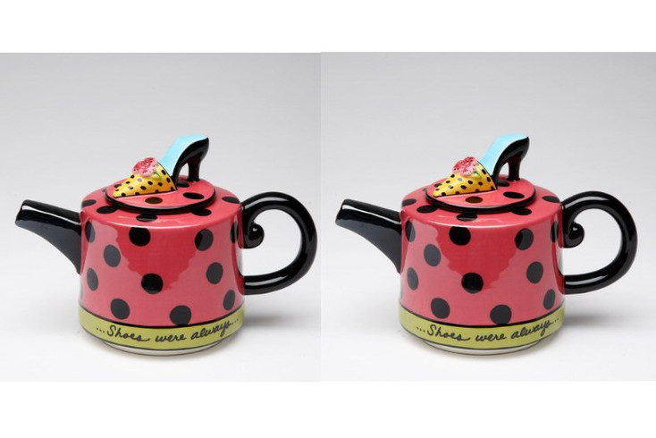 Shoe on Her Mind Ceramic Teapot, Set of 2