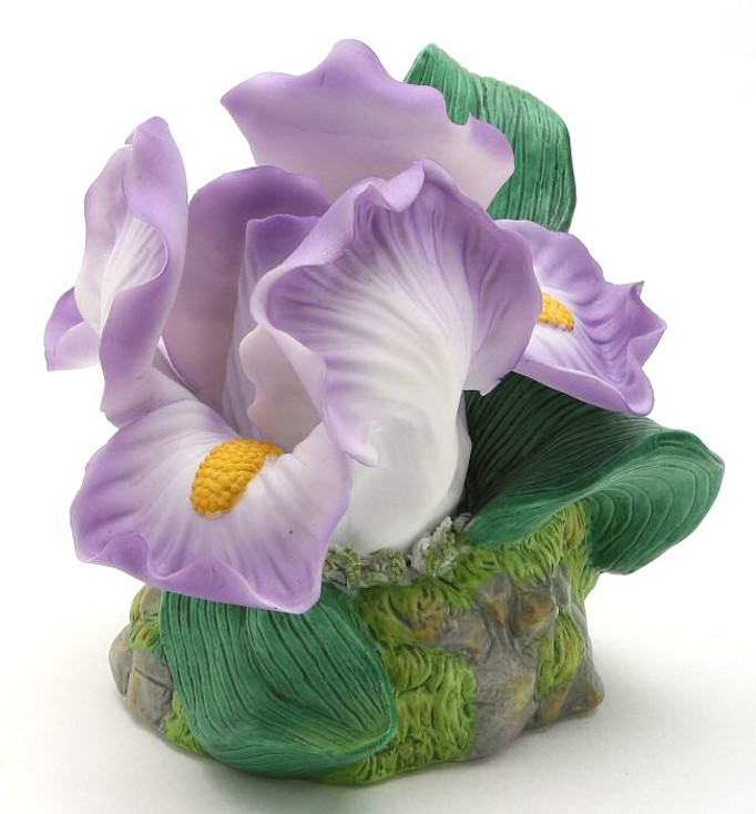 Iris Flower Porcelain Night Lights, Set of 2