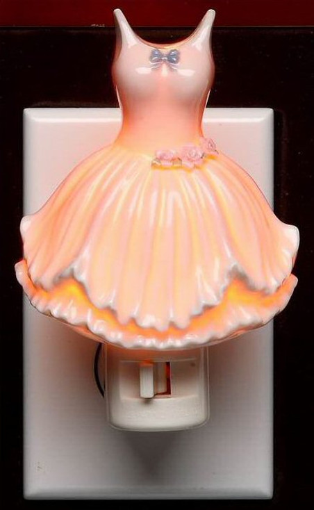 Ballerina Dress Porcelain Night Lights, Set of 2
