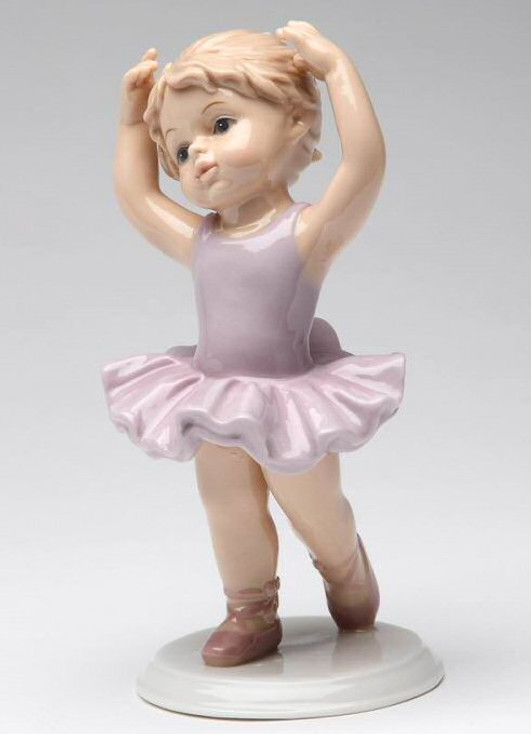 Young Ballerina with Her Hands Up Porcelain Sculpture
