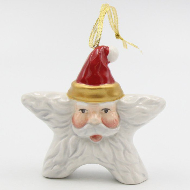 Santa Star Christmas Tree Ornaments, Set of 4