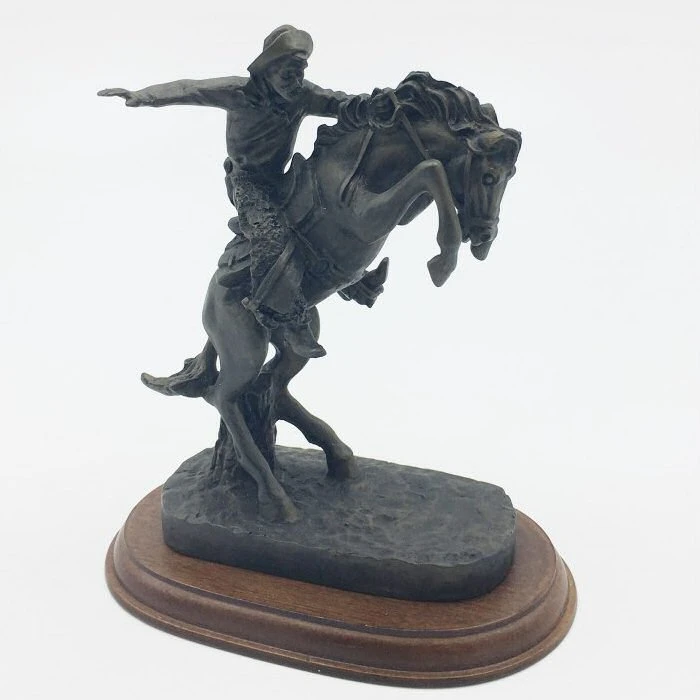 Cowboy on a Rearing Horse Porcelain Sculpture