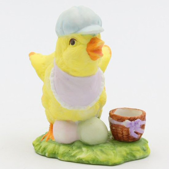 Baby Boy Chicken Porcelain Taper Candle Holders, Set of 4