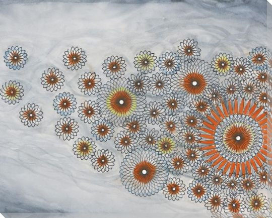 Spiro Flow Coral Wrapped Canvas Giclee Art Print Wall Art