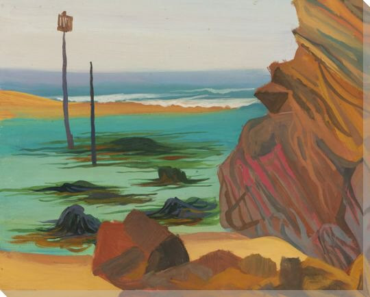 Mellow Seascape 1 Wrapped Canvas Giclee Art Print Wall Art