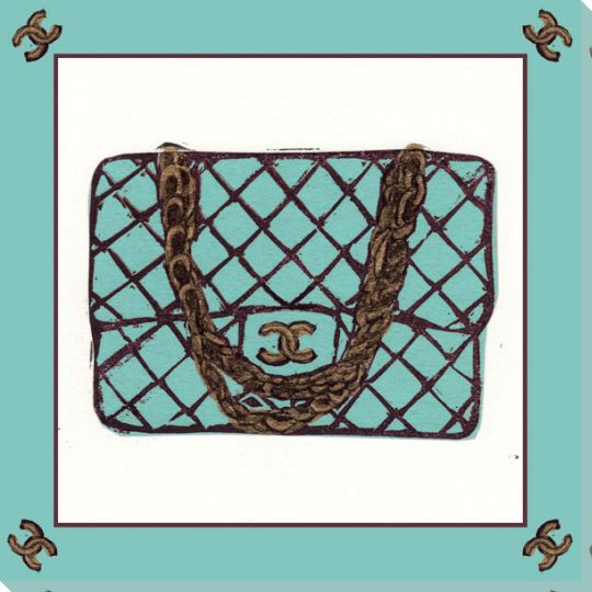 Chanel Purse Wrapped Canvas Giclee Art Print Wall Art