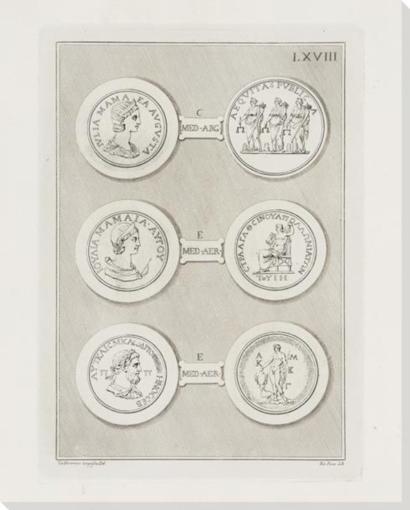 Greek Intaglios Plate LXVIII Wrapped Canvas Giclee Art Print Wall Art