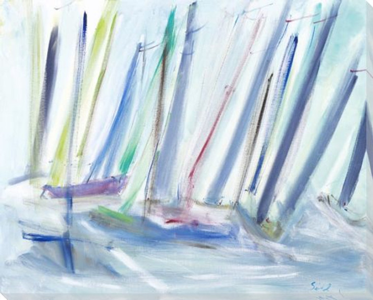 Regatta Boat Races Wrapped Canvas Giclee Art Print Wall Art