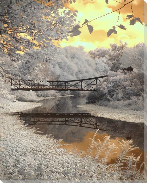 Forest Park Bridge Wrapped Canvas Giclee Art Print Wall Art