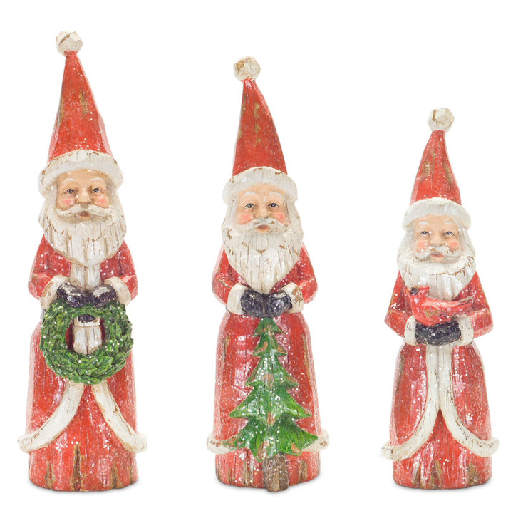 Santa Sculptures, Set of 3