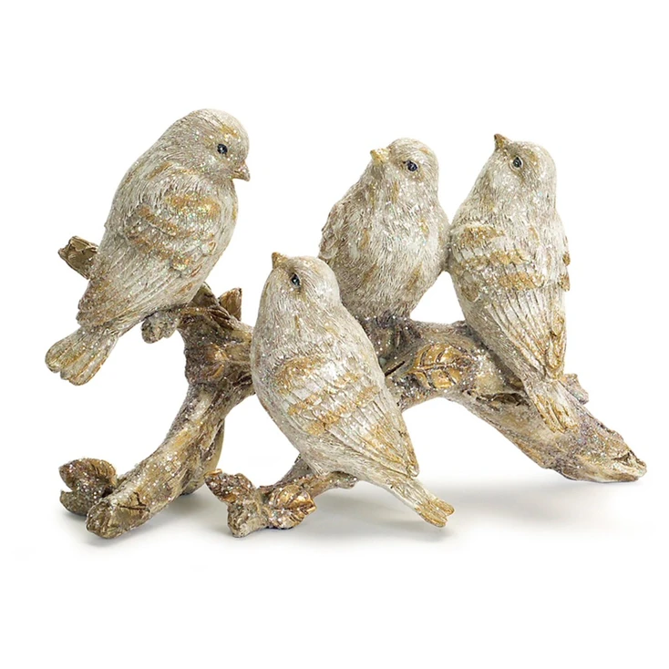 Holiday Birds on a Branch Sculptures, Set of 2