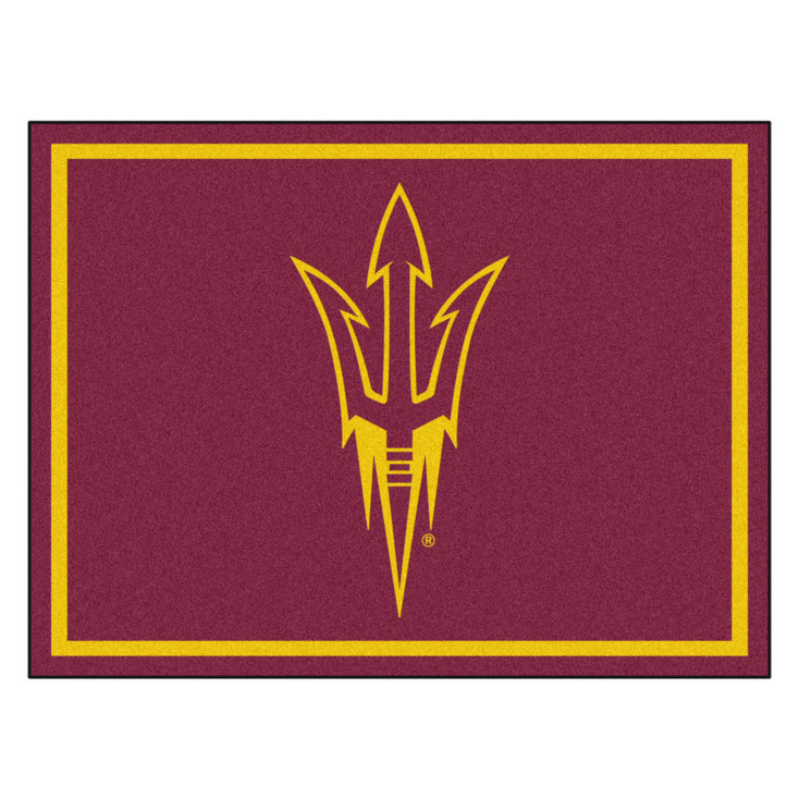 8' x 10' Arizona State University Sparky Logo Maroon Rectangle Rug