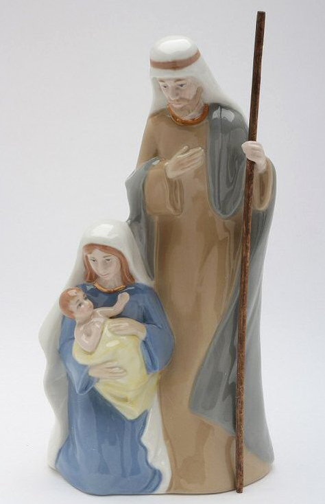 Holy Family Porcelain Musical Music Box Sculpture
