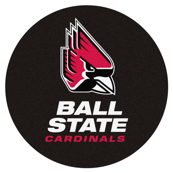 27" Ball State University Puck Round Mat - "Cardinal" Logo