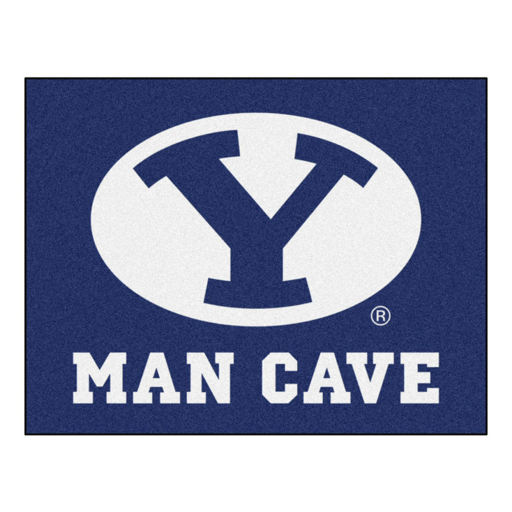 33.75" x 42.5" Brigham Young University Man Cave All-Star Blue Rectangle Mat