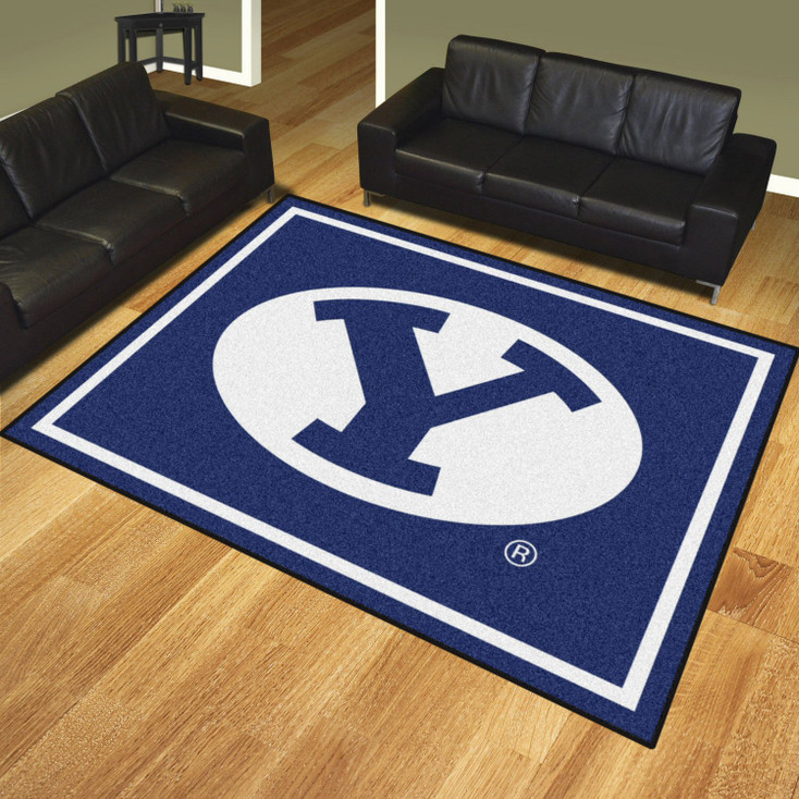 8' x 10' Brigham Young University Blue Rectangle Rug