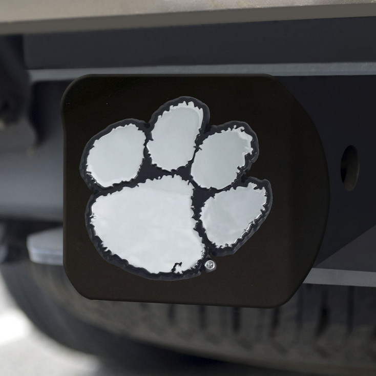 Clemson University Hitch Cover - Chrome on Black