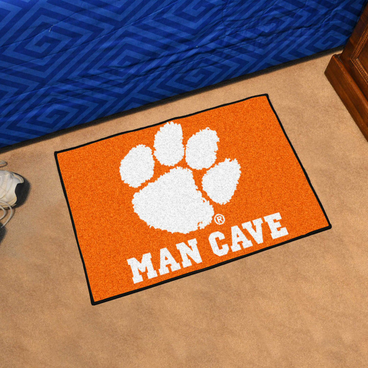 19" x 30" Clemson University Man Cave Starter Orange Rectangle Mat