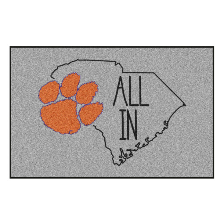 19" x 30" Clemson University Southern Style Gray Rectangle Starter Mat