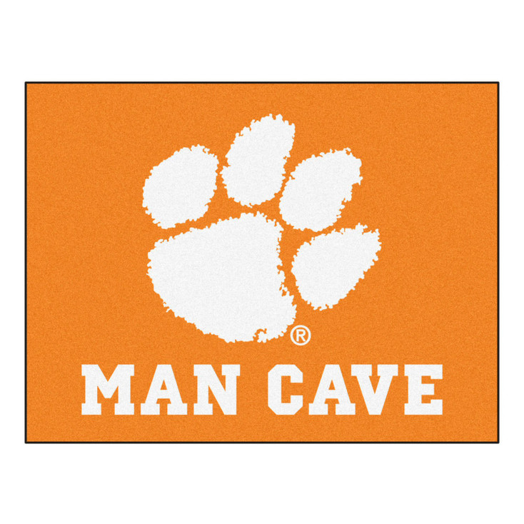 33.75" x 42.5" Clemson University Man Cave All-Star Orange Rectangle Mat