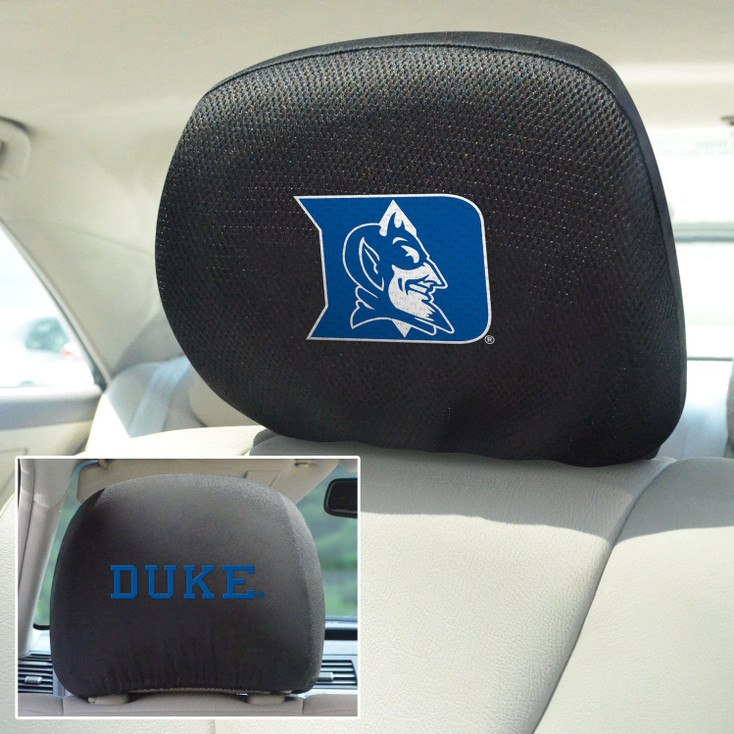 Duke University Car Headrest Cover, Set of 2