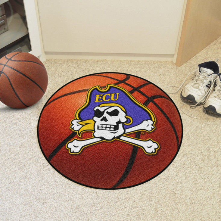 27" East Carolina University Basketball Style Round Mat