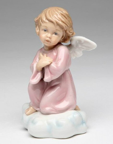 Angel Kneeling Porcelain Sculpture