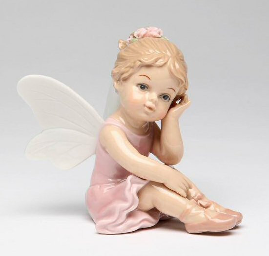 Ballerina Angel Thinking Porcelain Sculpture