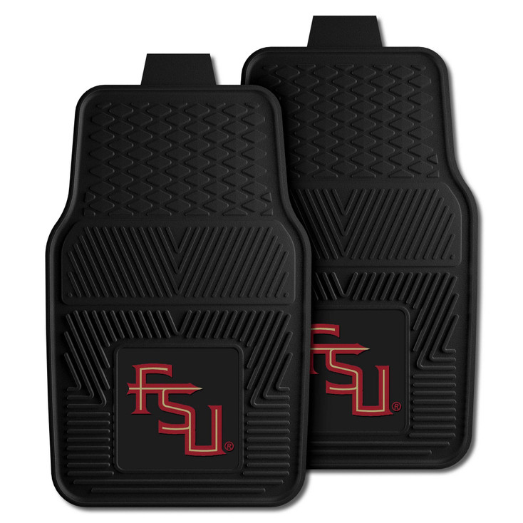 Florida State University Heavy Duty Vinyl Front Black Car Mat, Set of 2