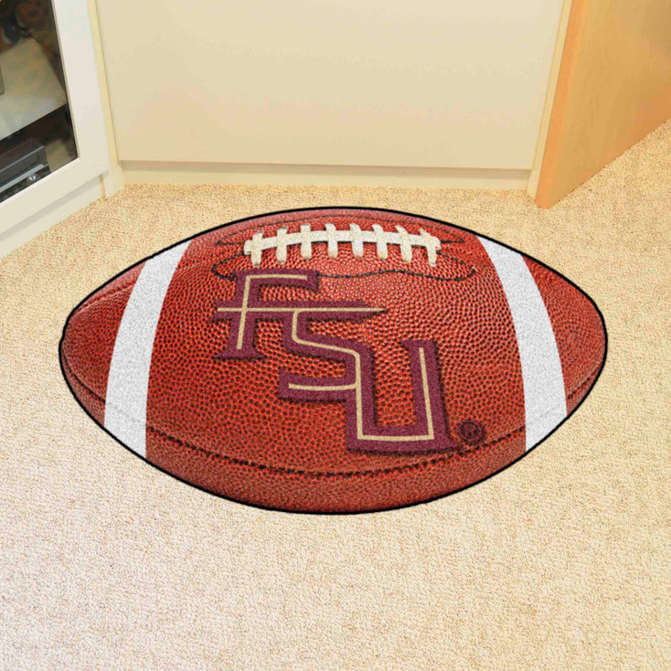 20.5" x 32.5" Florida State University FSU Logo Football Shape Mat